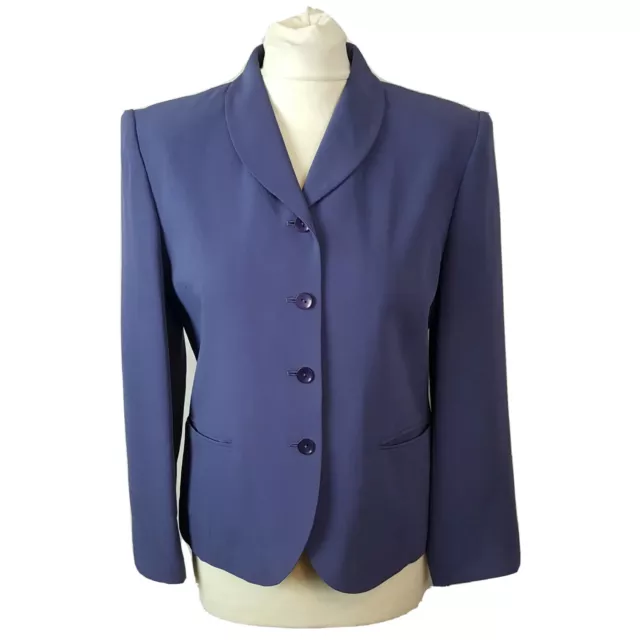 Talbots Womens Blazer Jacket Purple Size 4 Pure Silk Light Collared Fully Lined