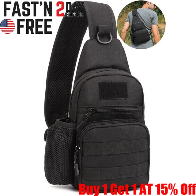 Men Tactical Backpack Molle Sling Chest Pack Shoulder Bag Outdoor Hiking Travel