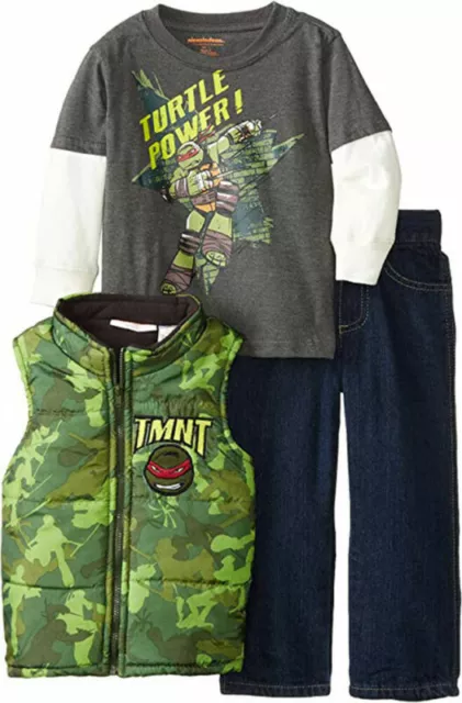 Teenage Mutant Ninja Turtles Toddler Boys Vest 3pc Pant Set Size 2T