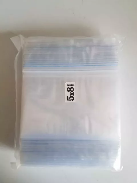 5X8 RECLOSABLE BAGS 2 Mil Clear Zip Resealable Poly Bags 5