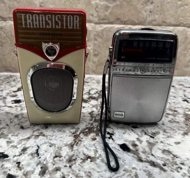 Vintage GE AM Transistor Portable Radio + AM/FM Vintage Radio