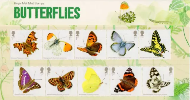 GB 2013 BUTTERFLIES PRESENTATION PACK No 487 MINT STAMP SET SG3499-08 SCAN # 487