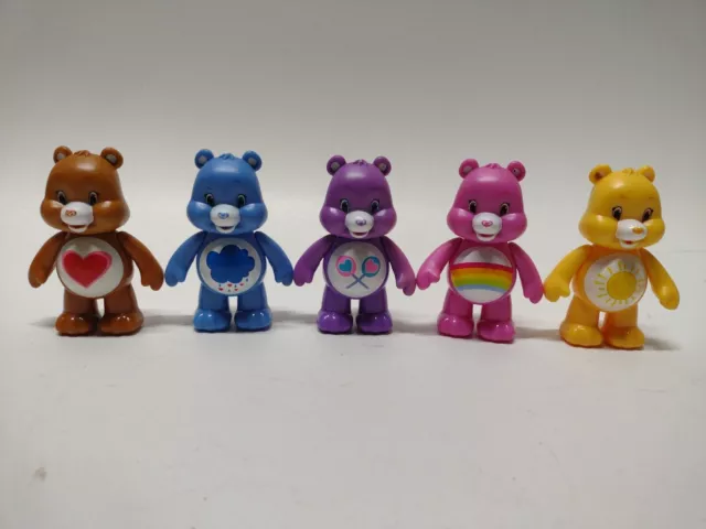Care Bears Figures Set 5 Pack Articulated 3” Just Play JP TCFC - 1983-Rare