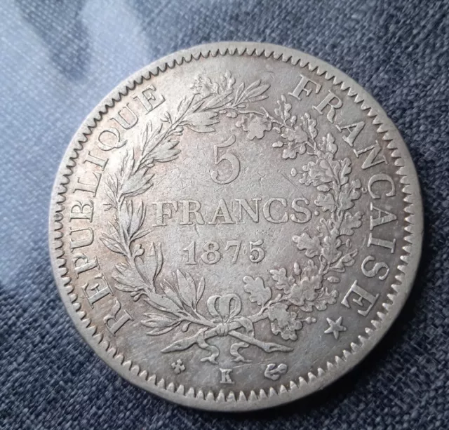 FRANCE / monnaie . Collection . Très Bel écu De 5 Francs 1875 K En Argent