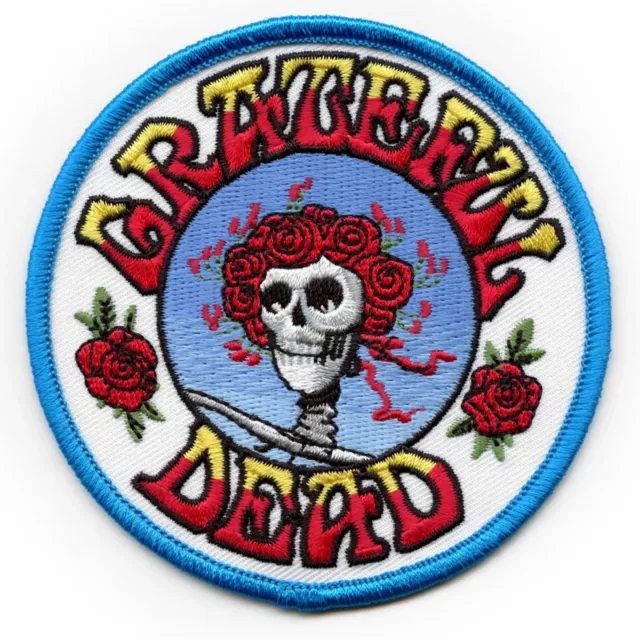 Grateful Dead Skull Rose Logo Patch Rock Band Medium Embroidered Iron On