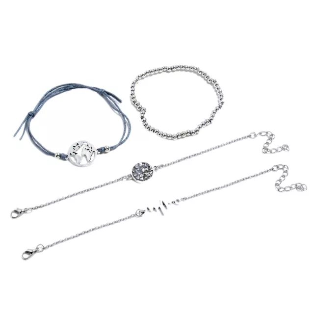 4 PCS Stillarmband Hochzeitsarmbänder Copules-Armband Strassarmbänder 2