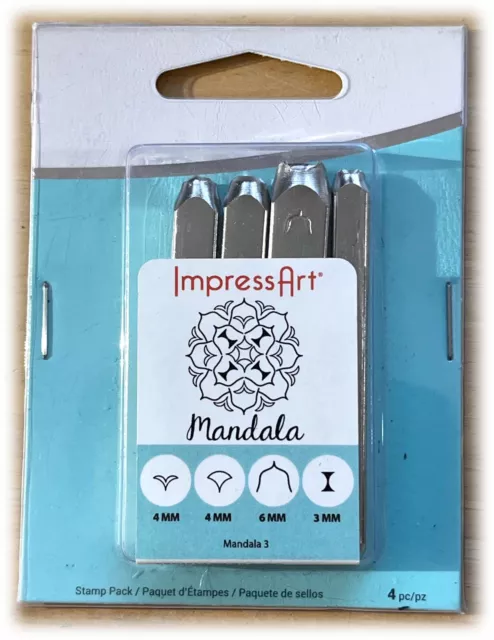 ImpressArt Mandala Henna Metal Stamp Pack Series 3 Steel Jewelry Punch NISP