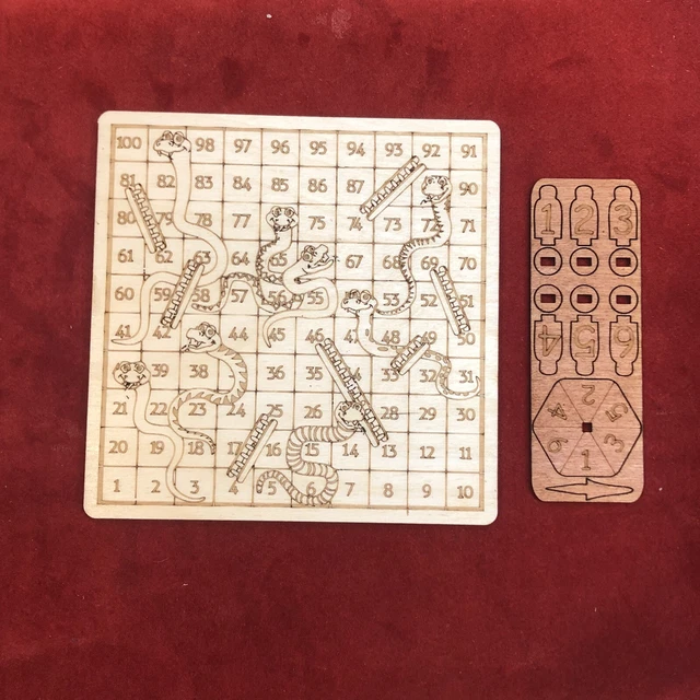 WOODEN MINI SNAKES And Ladders Traditional Wooden Game. Board Game £8.