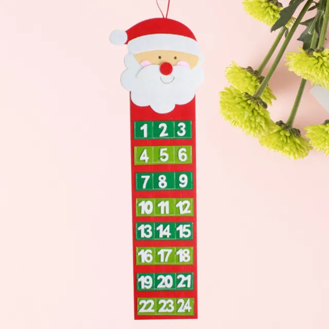 Calendario de Navidad de tela adornos navideños colgante de puerta Navidad