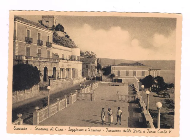 cartolina soverato catanzaro spedita anni 50 animata