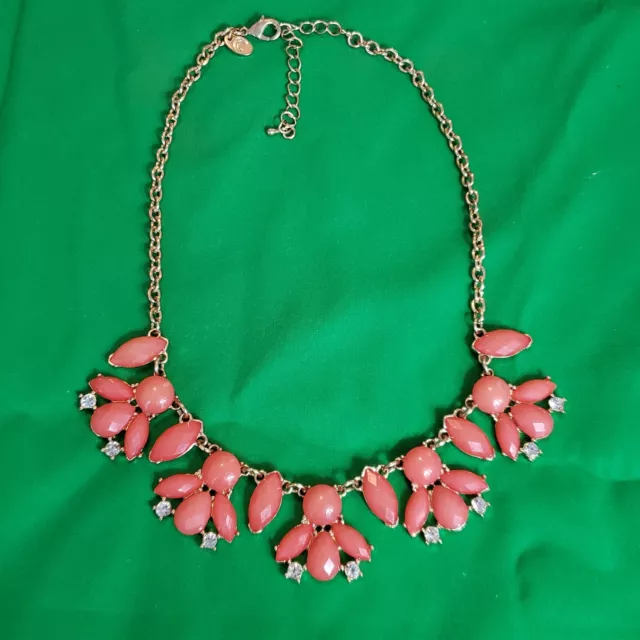 CHARMING CHARLIE Rhinestone Lucite Gold Tone Statement Necklace Choker