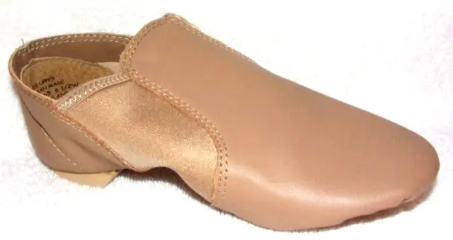 NIB CAPEZIO Jazz E Series Womens Tan Leather Dance Shoes 6.5 W