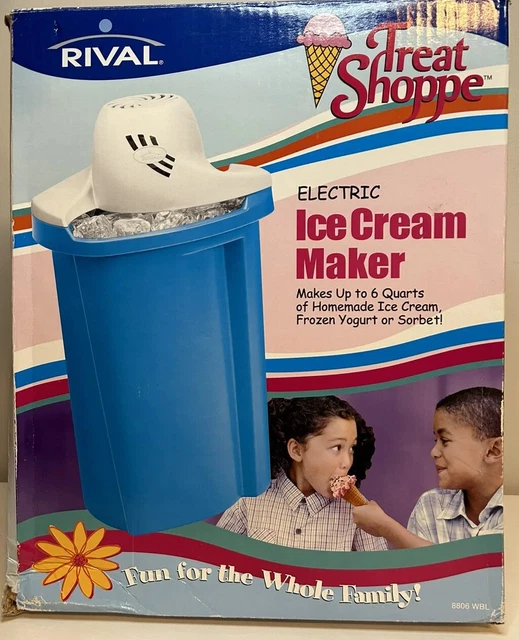 RIVAL ELECTRIC 6 Quart Ice Cream Maker Model 8806 WBL Works Large
