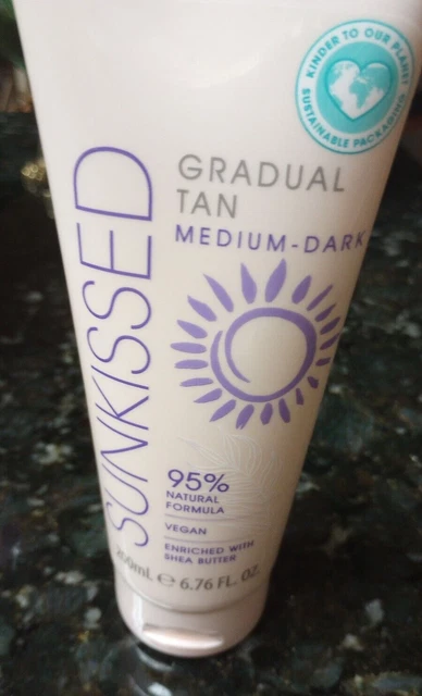 Sunkissed Gradual Tan Cream, Vegan, Shea Butter, 95% Natural, Quick Drying