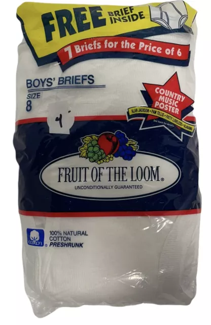 FRUIT OF THE LOOM BOYS WHITE BRIEFS 20 PK 100%COTTON