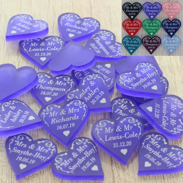 Personalised Wedding Favours Love Hearts Table Decorations Swirl Confetti Decor