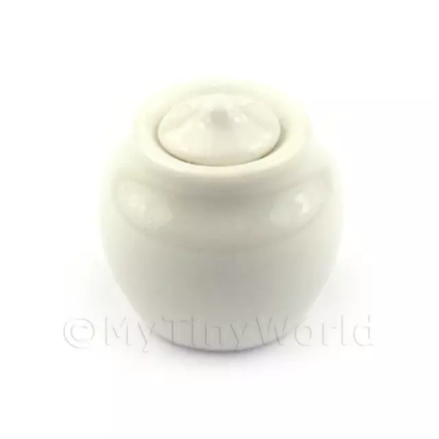 Dolls House Miniature Very Fine White Storage Jar With Removable Lid