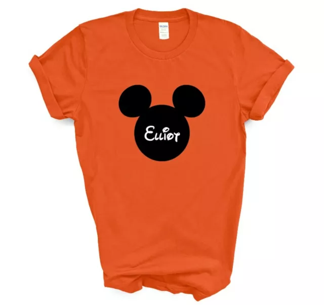 Personalised Name Mickey Mouse T-Shirt. Boys Disney Inspired Disneyland TShirt