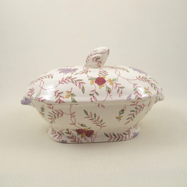 WISTERIA by WT COPELAND SPODE Lidded Dessert Sauce Boat Tureen Serving Dish