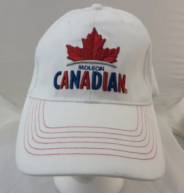 Molson Canadian beer baseball cap hat adjustable flex fit white