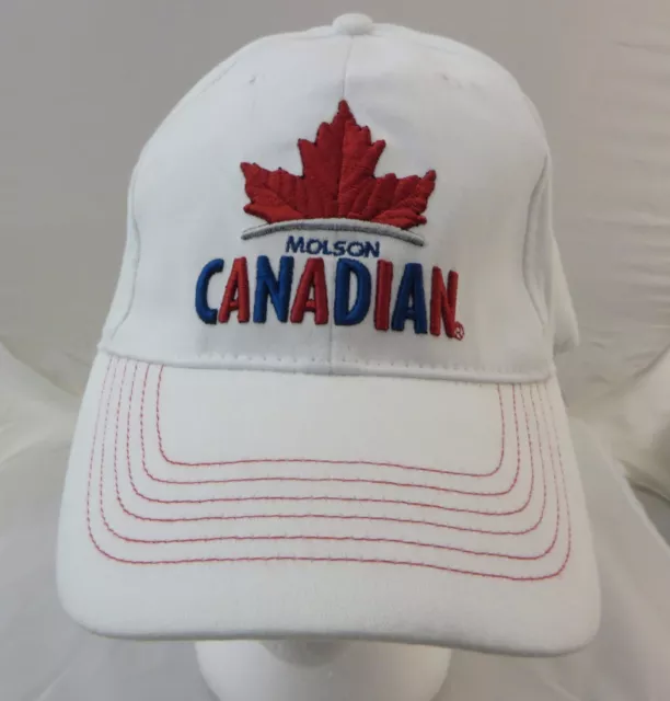 Molson Canadian beer baseball cap hat adjustable flex fit white