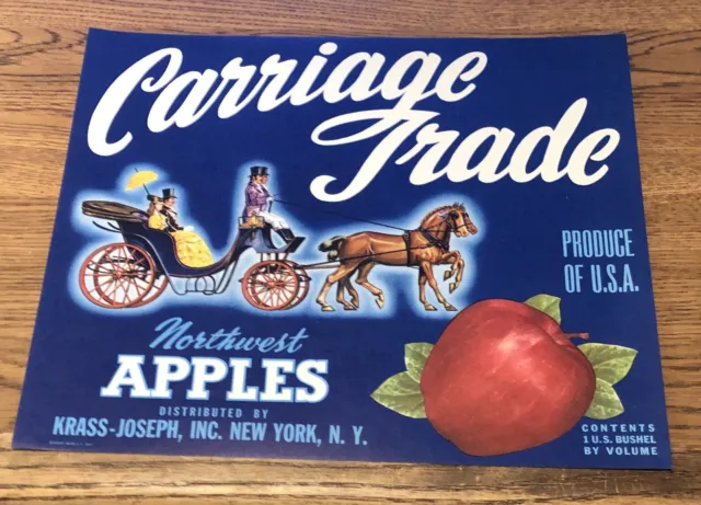 Carriage Trade Brand Apple Crate Label - New York