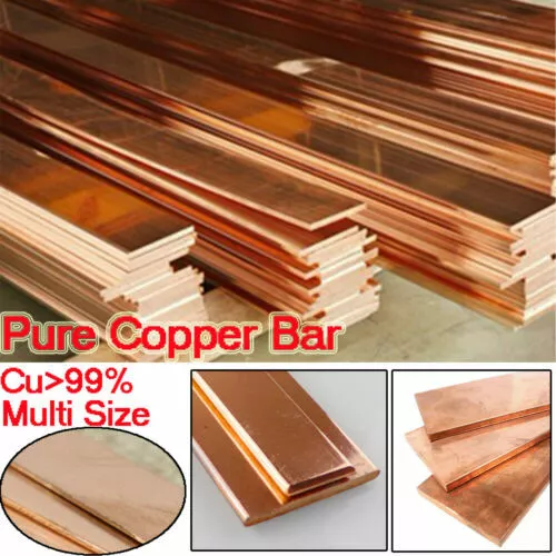 Highly Pure Copper Strip Flat Bar Cu Metal Plate Sheet 10-50mm Wide 2-8mm thick