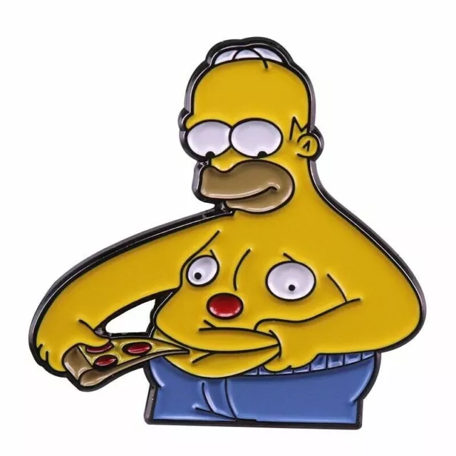 The Simpsons Homer Pizza Belly Enamel  Pin Badge