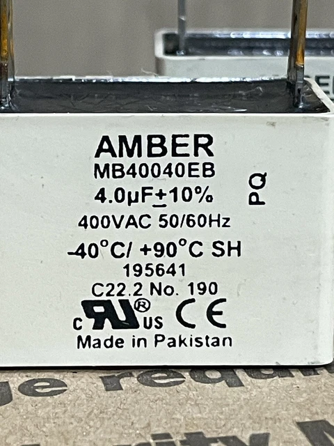 OEM REZNOR 195641 Inducer Motor Start Capacitor Amber MB40040EB 4.0 uF 🔥Checked