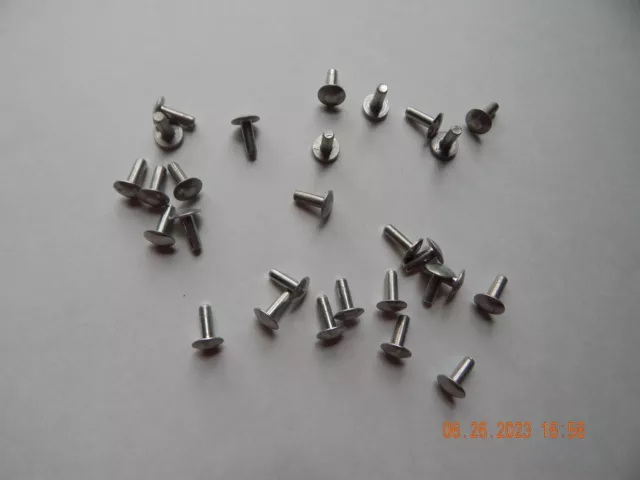 ALUMINUM BRAZIER HEAD SOLID RIVETS. 1/8 x 1/2" 40 PCS. NEW