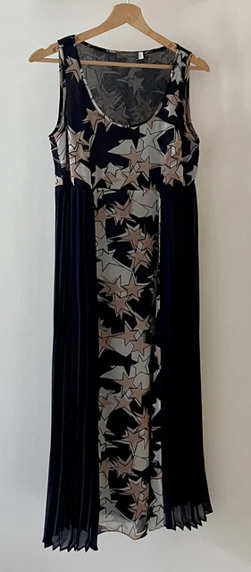 MINT VELVET AVA Navy Blue Star Print Midi Dress Uk 8 Wedding Guest 7.49 PicClick UK