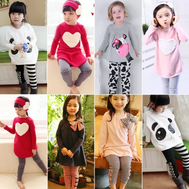 Toddler Kids Girls Tracksuit Sweatshirt Top + Jogging Outfits Casual Clothes Set