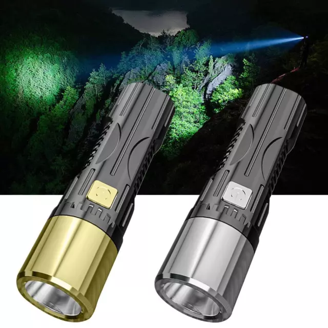 Lumens Super Bright LED Flashlight Tactical Rechargeable Work Lights V4C5