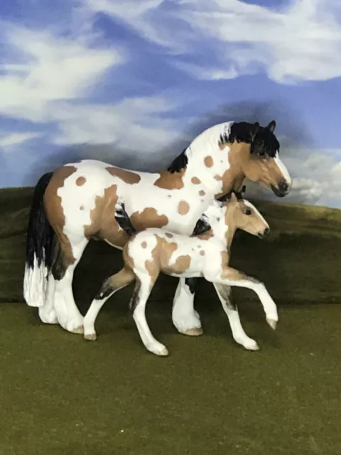 OOAK Breyer cm Custom Stablemate Horse Mini George Drafter And Foal x D Williams