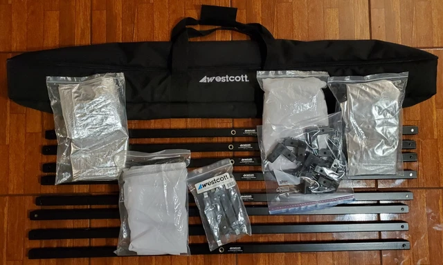 2 kits de cine Westcott 4x4' Scrim Jim - con conectores rectos para hacer 8x8