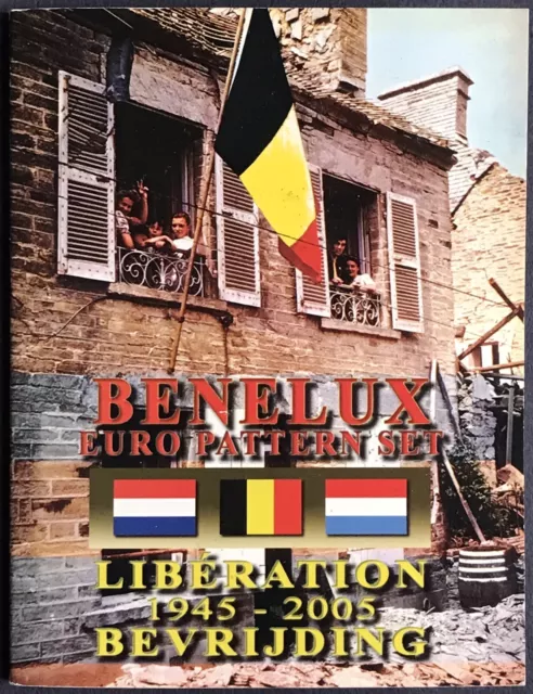 Benelux Liberation 2005 Cent - €2 Euro Pattern Trial Probe Essai Coin Set Folder