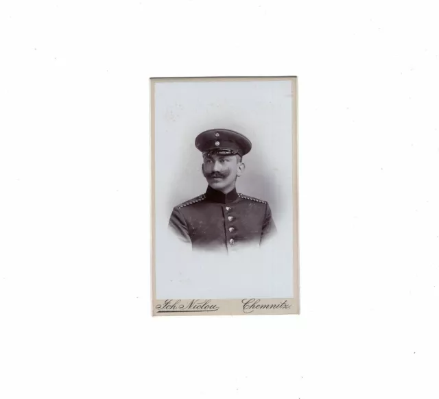 CDV Foto Soldat mit Widmung - Chemnitz 1901