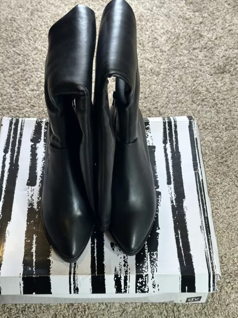 DV Dolce Vita Boots 8 M Black Womens Leather Vita Over The Knee Block Heel 2
