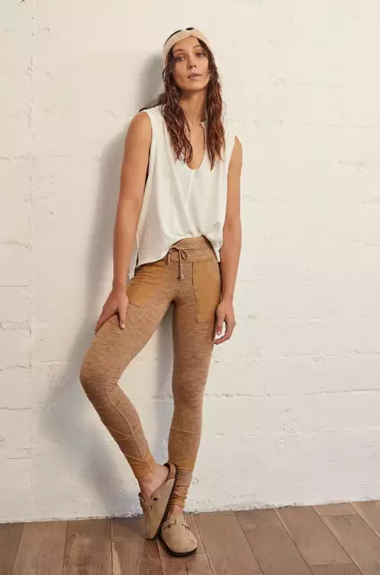 FREE PEOPLE MOVEMENT Kyoto High Rise Ankle Leggings Whispering Forest Size  Small £66.24 - PicClick UK