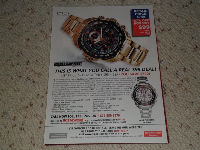 2014 Daniel Steiger Worldmaster Watch Ad / Article