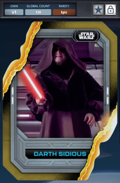 Topps Star Wars Kartenhändler Darth Sidious Lichtschwert Styling EPIC DIGITAL