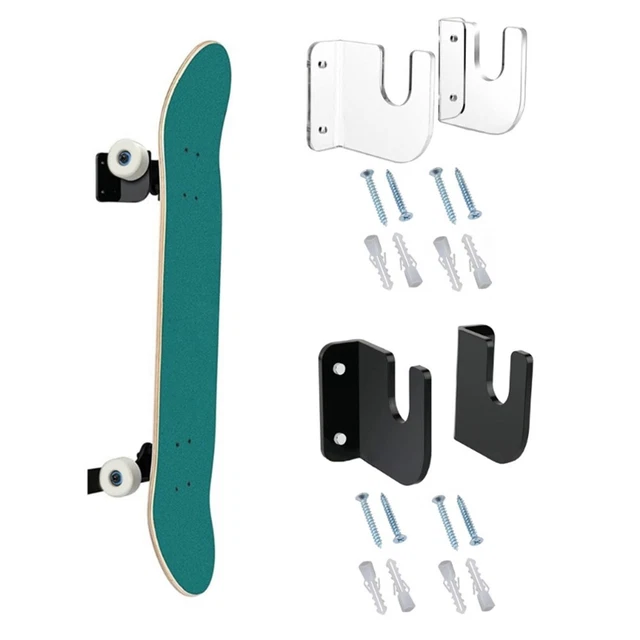 Support Mural Pour Skateboard 2 Pièces - Acrylique Robuste Et Élégant Pour Afficher Vos Planches Avec Style