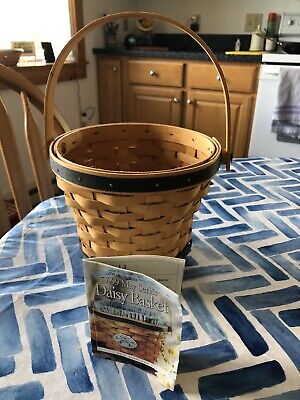 NEW Longaberger Daisy Basket Combo Protector Tie-On fabric LINER & Product Card 2