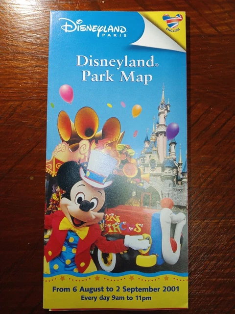 Disneyland Paris Park Map guide English version - 06 August - 02 September 2001