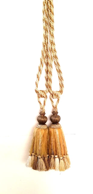 Pair (2) of Large Tassel Rope Tieback Holdback Window Curtain Drapery