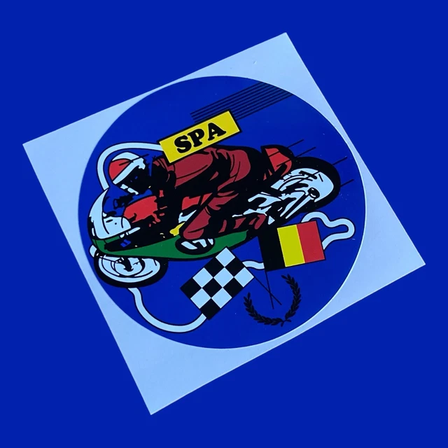 Spa Francorchamps Classic Vinyl Sticker Race Circuit Oil Can JUG Pourer Can Bike