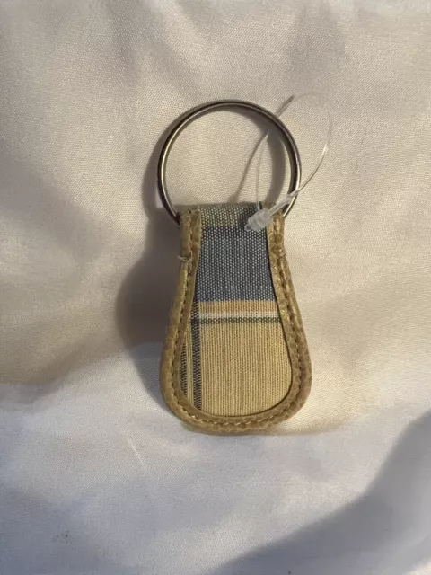 Longaberger Homestead Cornflower Plaid Keychain