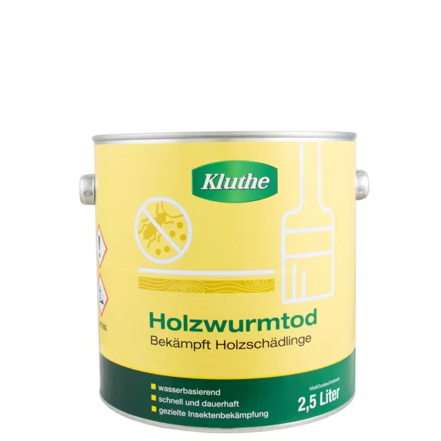 Kluthe Holzwurmtod 2,5L, farbloses Holzschutzmittel, Holzwurmex