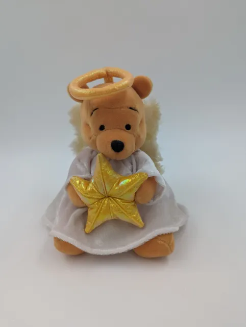 Vintage Disney Store Winnie the Pooh Plush Christmas Tree Topper Angel Wings