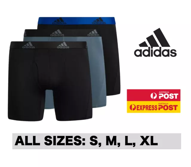 3 Pack adidas Mens Boxer brief Performance Boxer Underwears Functional Fly